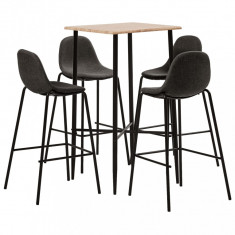 Set mobilier de bar, 5 piese, gri &amp;icirc;nchis, material textil GartenMobel Dekor foto