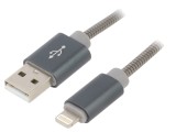 Cablu USB 2m Lightning Gri 480Mbps