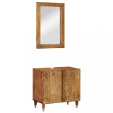 Cumpara ieftin Set mobilier de baie, 2 piese, lemn masiv de mango
