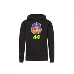 Mercedes AMG Petronas hanorac cu glugă pentru copii Caricature Graphic black Lewis Hamilton F1 Team 2024 - 164 cm (dětsk&eacute;)