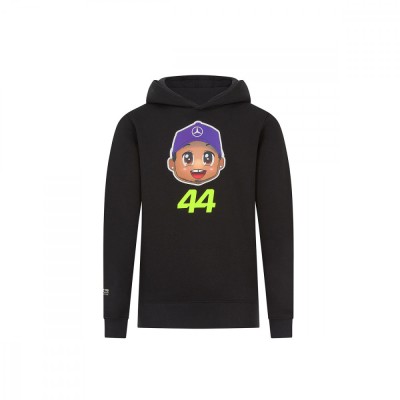 Mercedes AMG Petronas hanorac cu glugă pentru copii Caricature Graphic black Lewis Hamilton F1 Team 2024 - 116 cm (dětsk&amp;eacute;) foto