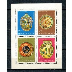 Ungaria 1968 - Ziua marcii postale, ceramica, bloc neuzat