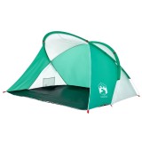 Cort de plaja 2 persoane pop-up, verde marin, impermeabil