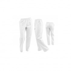 Pantaloni unisex albi cu elastic si doua buzunare laterale foto