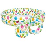 Set piscina gonflabila pentru copii, + Colac + Minge, Intex 59469, 132 x 28 cm, Multicolor