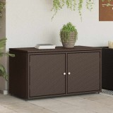 vidaXL Dulap depozitare de grădină, maro, 110x55x60,5 cm, poliratan