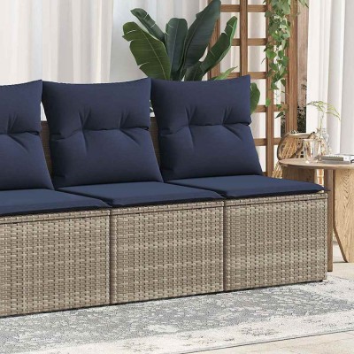 Gossi set mobilier gradina cu perne 2 piese gri poliratan/lemn acacia foto