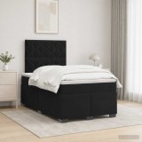Cumpara ieftin Pat boxspring cu saltea Negru 120 x 190 cm Catifea
