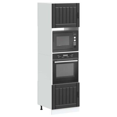 vidaXL Dulapuri pentru cuptor 2 buc Lucca negru lemn prelucrat 3315042 foto
