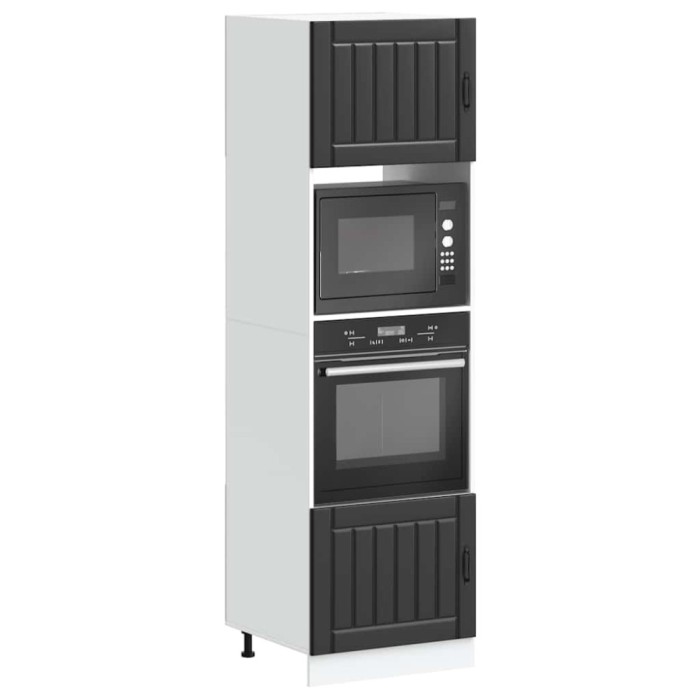 vidaXL Dulapuri pentru cuptor 2 buc Lucca negru lemn prelucrat 3315042