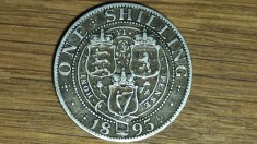 Anglia Marea Britanie -moneda argint sterling- 1 shilling 1895 XF/XF+ - Victoria