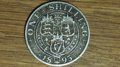 Anglia Marea Britanie -moneda argint sterling- 1 shilling 1895 XF/XF+ - Victoria foto