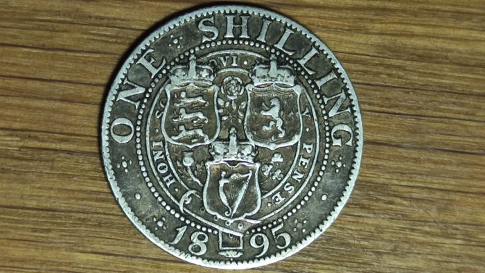Anglia Marea Britanie -moneda argint sterling- 1 shilling 1895 XF/XF+ - Victoria