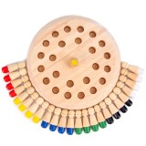 Cumpara ieftin Joc de Memorie din Lemn pentru Toata Familia, Tabla Rotunda 17 cm, 24 Pioni Colorati, Joc Educativ Interactiv pentru Copii +4 Ani, 6 Culori, Multicolo