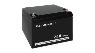 Baterie Qoltec AGM | 12V | 24Ah | max 360A foto
