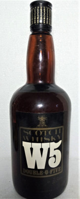 whisky W5 SCOTCH WHISKY DUBLE-U-FIVE , OVER 5 YEARS, CL. 75 gr 40 ANII 1980 foto