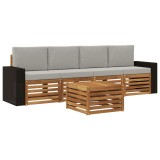 vidaXL Set de canapele de exterior 5 pcs Natural și gri deschis 3384002