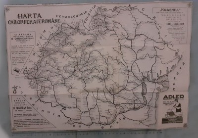 Harta CFR interbelică a Rom&amp;acirc;niei foto