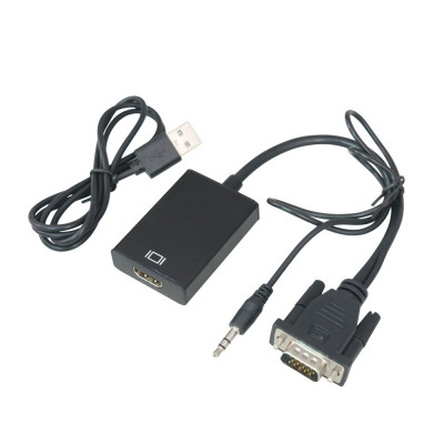 Cablu adaptor VGA tata + JACK 3.5 mm - HDMI mama 0.1m Windows 10 foto