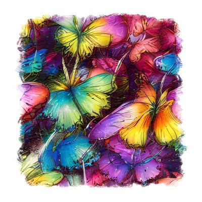 Sticker decorativ, Fluturi, Multicolor, 55 cm, 9322ST foto