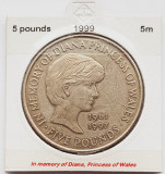 1858 Marea Britanie UK Anglia 5 Pounds 1999 Diana, Princess of Wales km 997, Europa