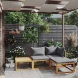 vidaXL Set mobilier de grădină cu perne, 4 piese, lemn masiv de acacia 3057601