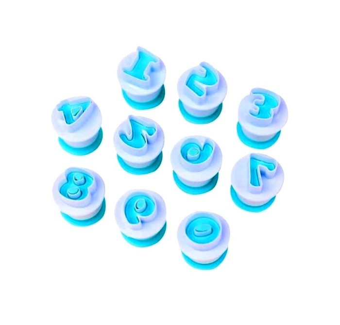 Set 10 Cifre decupatoare pentru cofetarie, patiserie, Alb, 267COF