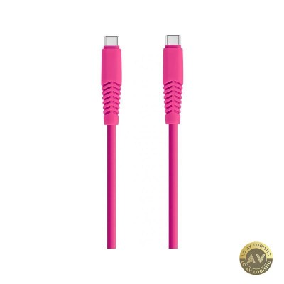 Cablu Date si Incarcare USB-C - USB-C Setty 18W 1.5m Roz KSC-C-1.526 foto
