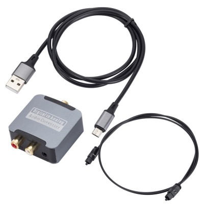 DAC Digital Optical to Analog RCA Audio Converter Adapter for HDTVs, DVDs,ETC,nou foto