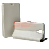 Husa Flip Cover Stand Magnet ALB pentru LG F60, Protectie Premium