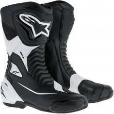 Ghete Moto Alpinestars SMX S Boots, Negru/Alb, Marime 37