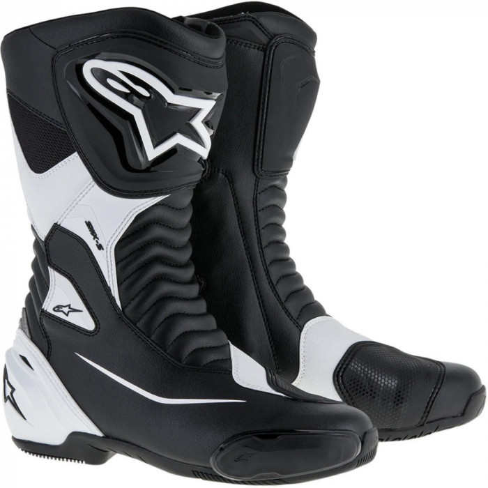 Ghete Moto Alpinestars SMX S Boots, Negru/Alb, Marime 38