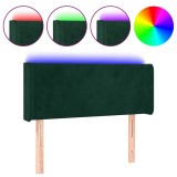 Cumpara ieftin Tablie de pat cu LED, verde inchis, 83x16x78/88 cm, catifea