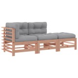 Set mobilier de gradina cu perne, 3 piese, lemn masiv douglas