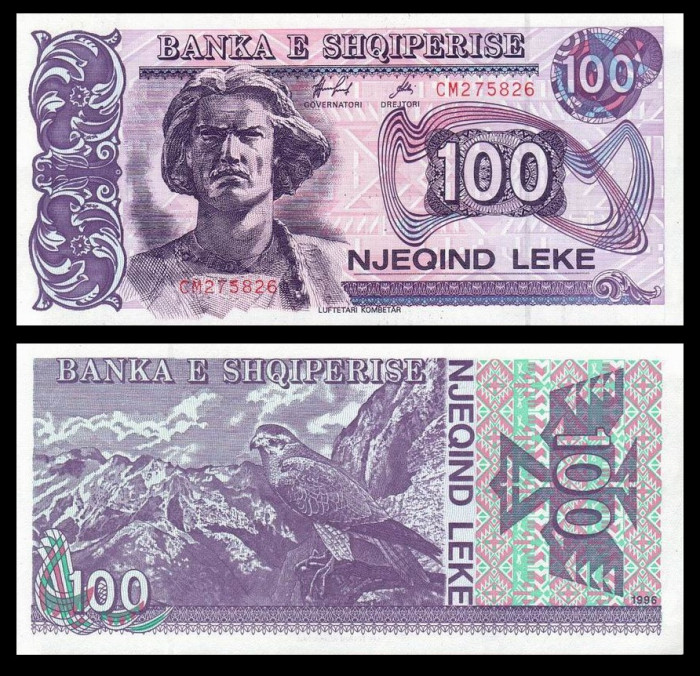 ALBANIA █ bancnota █ 100 Leke █ 1996 █ P-55c █ UNC █ necirculata