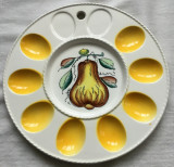 Platou pentru oua - decorativ - portelan Italia - 8 oua
