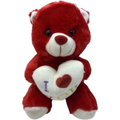 Urs inima rosu de plus 25cm foto