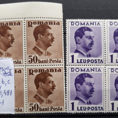 1935-Romania-Carol II-Posta-Bl4-2 buc.-MNH