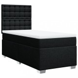 Cumpara ieftin Pat box spring cu saltea, negru, 90x200 cm, textil