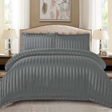 Cumpara ieftin Lenjerie Damasc Stripe Antracit 4 Piese (Finet)