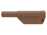 Conector banană 4mm 32A 1kV maro cu izolație aurit