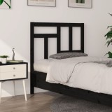 VidaXL Tăblie de pat, negru, 95,5x4x100 cm, lemn masiv de pin