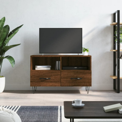 Comoda TV, stejar maro, 80x36x50 cm, lemn prelucrat foto