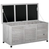 Outsunny Banca Conteiner de depozitare pentru extern si Gradina in Lemn, Gri 127Lx56Lx60Hcm | Aosom Romania