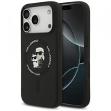 Husa MagSafe pentru Apple iPhone 17 Pro Max, Karl Lagerfeld, Ring Karl &amp; Choupette, Neagra