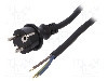 Cablu alimentare AC, 5m, 3 fire, culoare negru, cabluri, CEE 7/7 (E/F) mufa, SCHUKO mufa, PLASTROL - W-97279 foto