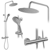 Coloana de dus cu termostat REA VINCENT NICKEL BRUSH INOX