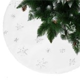 Covoras de pus sub bradul de Craciun, 55 cm, imitatie blana alba cu paiete argintii Household NewTrend