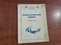 Analize si sinteze literare pentru elevii cl.X-XII foto