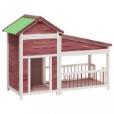 Cumpara ieftin Cusca de caine, cafeniu, 143x60,5x109 cm, lemn masiv de pin